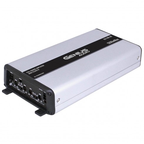 Genius Audio GMP-200.4D Compact Mini-Plus Car Audio Amplifier 4 Channel 2600 Watts Max Class D 2-Ohm Stable with Power Protection System and Bass Boost for Speaker and Woofer Performance