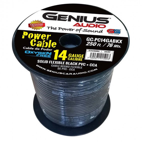 CABLE PRIMARIO CALIBRE 14GA/CCA NEGRO OXIGEN FREE 250 ft / 76 mts