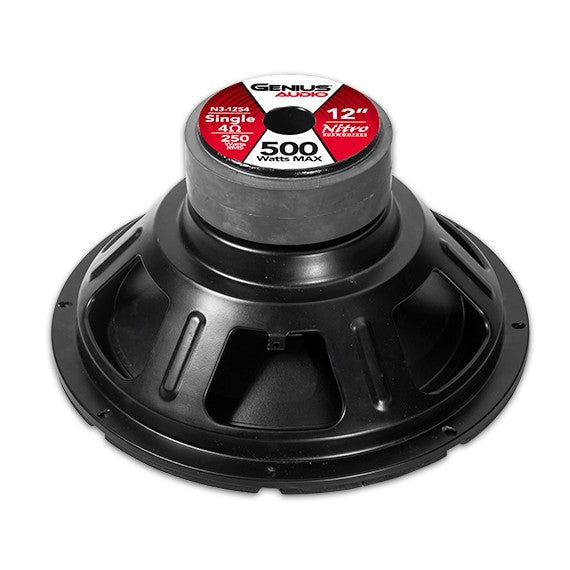 SUBWOOFER SERIE NITRO 12" 500 WMAX/250 WRMS BOBINA SENCILLA 4 OHM VOICE COIL ALAMBRE REDONDO DE COBRE