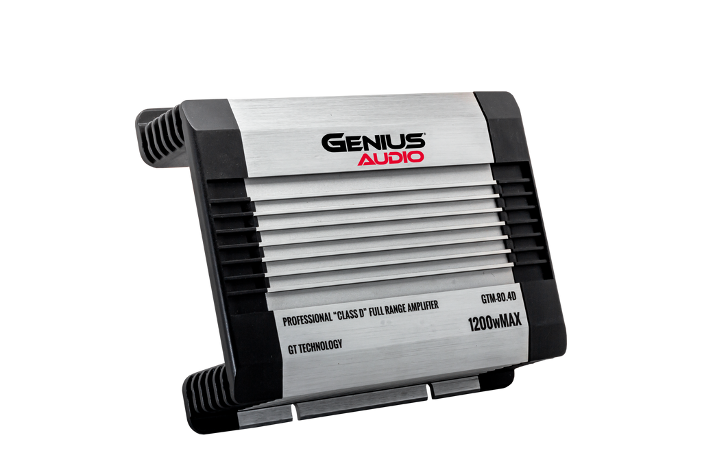 AMPLIFICADOR COMPACT DIGITAL 4 CANALES SERIE GTM 1200 WMAX / 80 WRMS X 4 CH ESTABLE 2 OHM ESTEREO