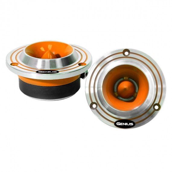 SUPER TWEETER (PAR) COLOR NARANJA CON BULLET DE ALUMINIO DE ALTA COMPRESION CON DIAFRAGMA DE TITANIUM 1" VOICE COIL