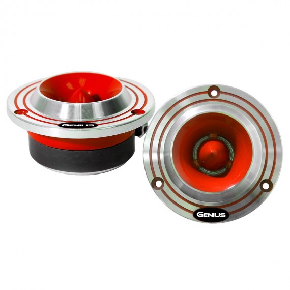 SUPER TWEETER (PAR) COLOR ROJO CON BULLET DE ALUMINIO DE ALTA COMPRESION CON DIAFRAGMA DE TITANIUM 1" VOICE COIL