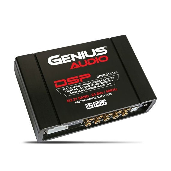 PROCESADOR DIGITAL HIGH RES. AUDIO 8CH SALIDA RCA - AMPLIFICADOR INCORPORADO 40W X 4CH - BLUETOOTH Y USB MUSIC - 31 BANDAS/CH