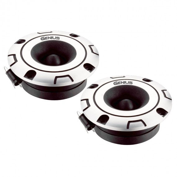 SUPER TWEETER (PAR) COLOR PLATA Y NEGRO CON BULLET DE ALUMINIO DE ALTA COMPRESION CON DIAFRAGMA DE TITANIUM 1" VOICE COIL