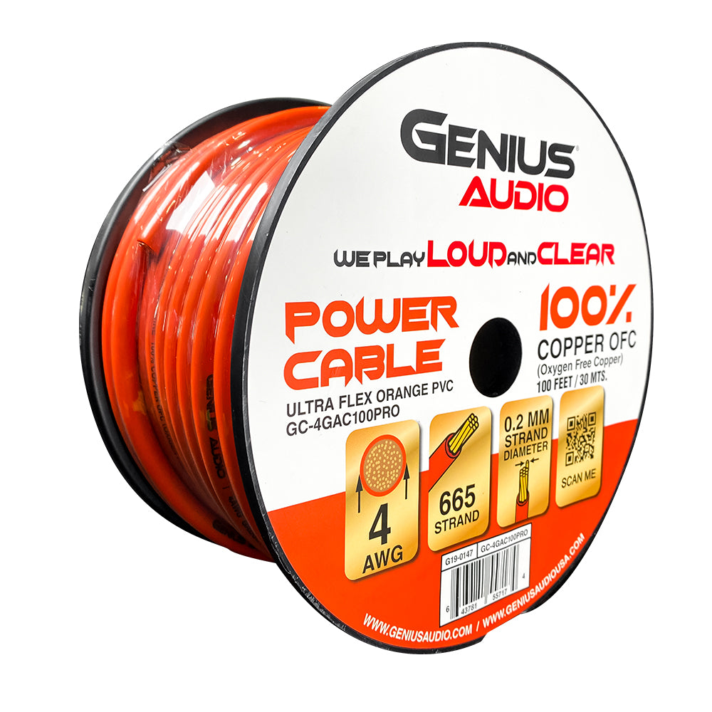 CABLE DE ALIMENTACIÓN 4 AWG CCA ULTRAFLEXIBLE – 100 PIES / 30 M – GC-4GAC100PRO
