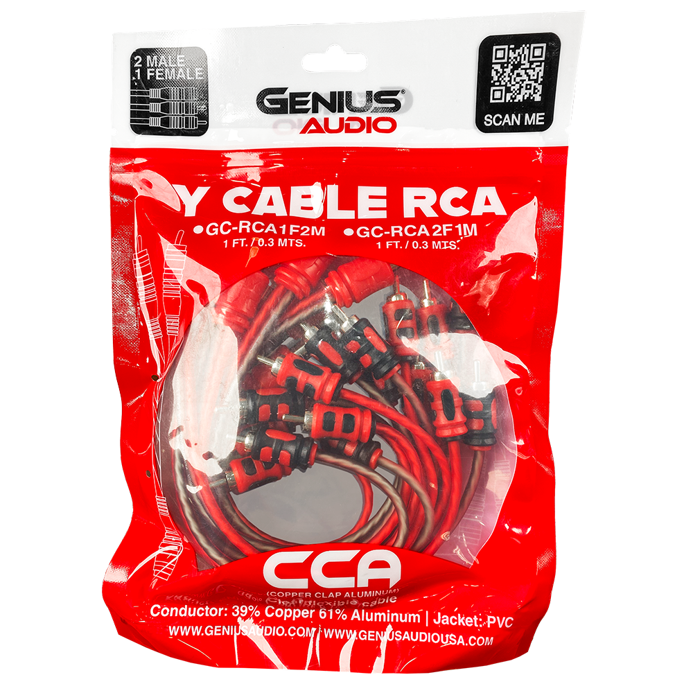 ADAPTADOR TIPO Y 2 HEMBRAS / 1 MACHO CCA 1FT/0.3MTS