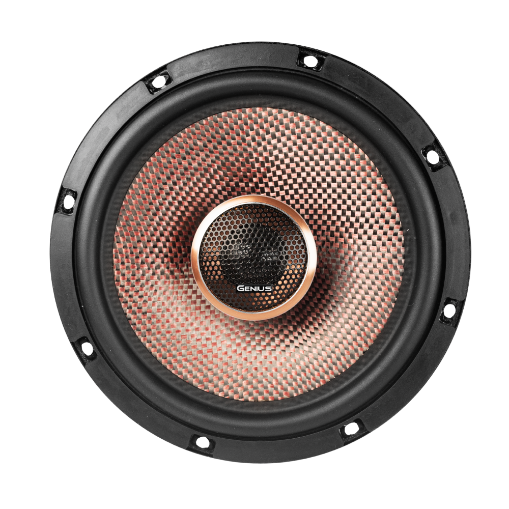 GXT65.2HR 6.5” 2 WAY COAXIAL SPEAKER HIGH QUALITY WITH BLACK CARBON FIBER RED GLASS FIBER MIXED WEAVING CONE