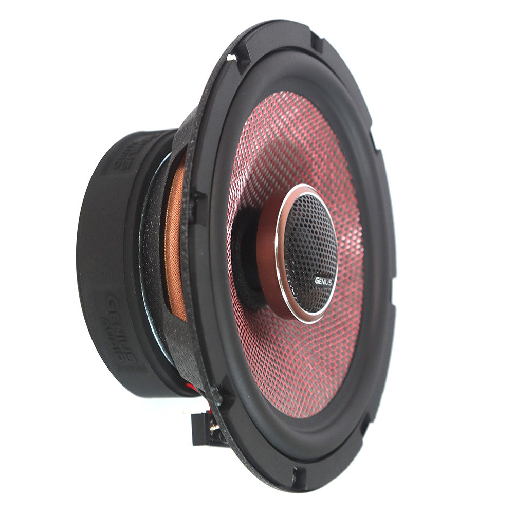 GXT65.2HR 6.5” 2 WAY COAXIAL SPEAKER HIGH QUALITY WITH BLACK CARBON FIBER RED GLASS FIBER MIXED WEAVING CONE