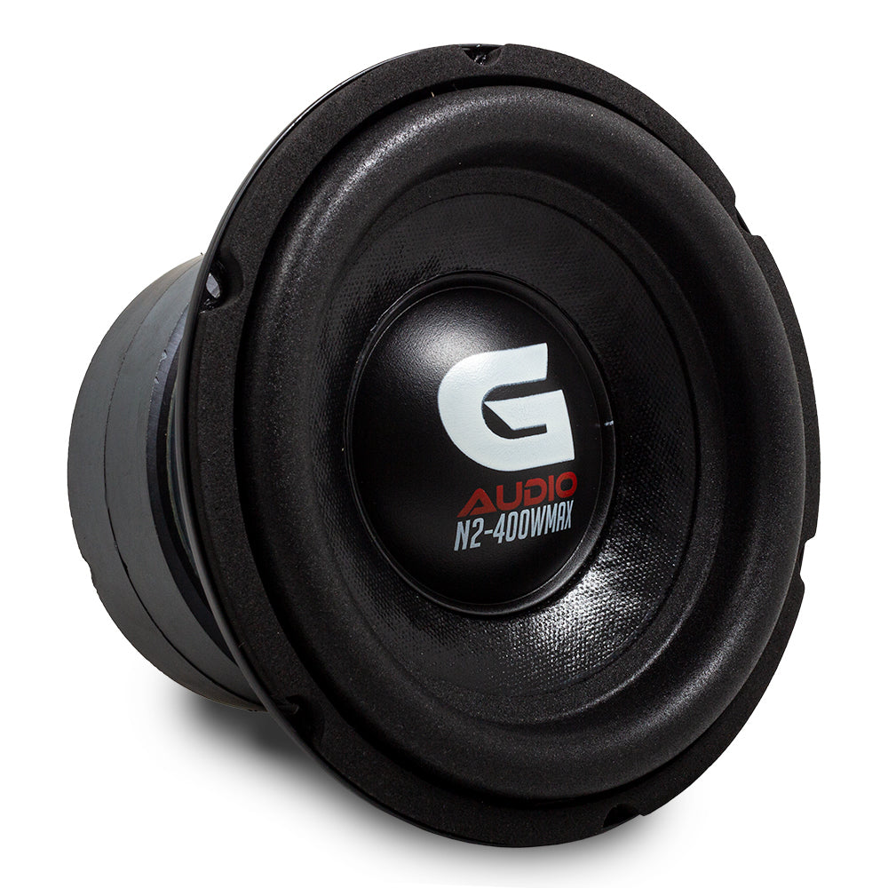 SUBWOOFER DE LA SERIE NITRO DE 6,5", 400 W MÁX./200 W RMS, DOBLE BOBINA DE 2 OHMIOS CON CABLE DE COBRE REDONDO.