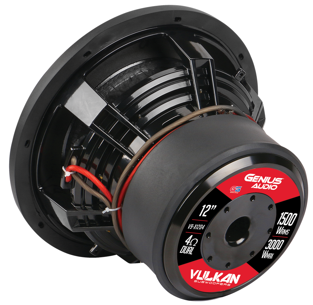 SUBWOOFER SERIE VULKAN 12" 3000 WMAX / 1500 WRMS DOBLE BOBINA 4 OHM VOICE COIL ALAMBRE REDONDO DE COBRE